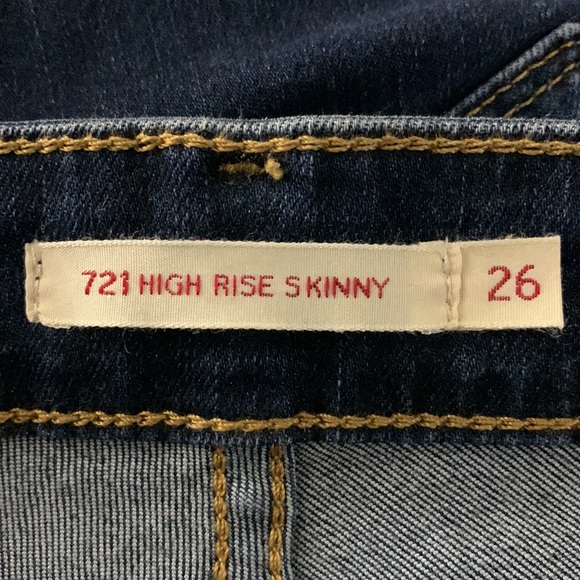 Levi’s Premium 721 High Rise Skinny Jeans. Size 26 - Picture 4 of 7